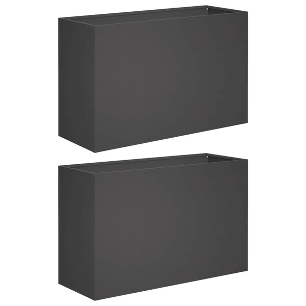 Puutarha ruukku 2 kpl Musta 80 x 30 x 40 cm