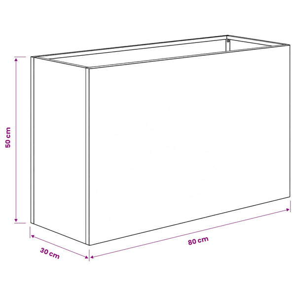 Puutarha ruukku 2 kpl Antrasiitti 80 x 30 x 50 cm