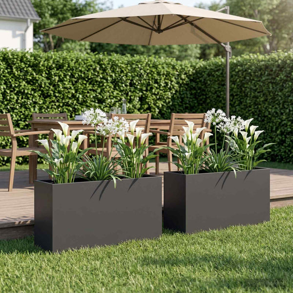Puutarha ruukku 2 kpl Musta 100 x 30 x 50 cm