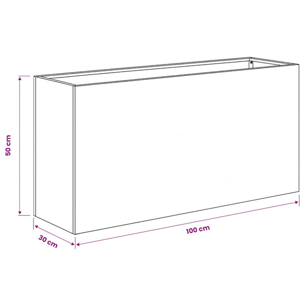 Puutarha ruukku 2 kpl Musta 100 x 30 x 50 cm