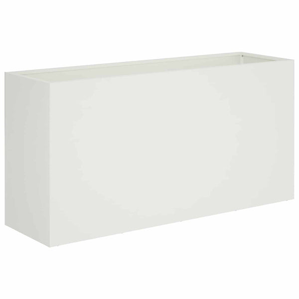 Puutarha ruukku valkoinen 100 x 30 x 50 cm Kylmävalssattu teräs