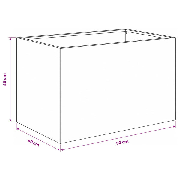Puutarha ruukku 2 kpl Antrasiitti 50 x 40 x 40 cm