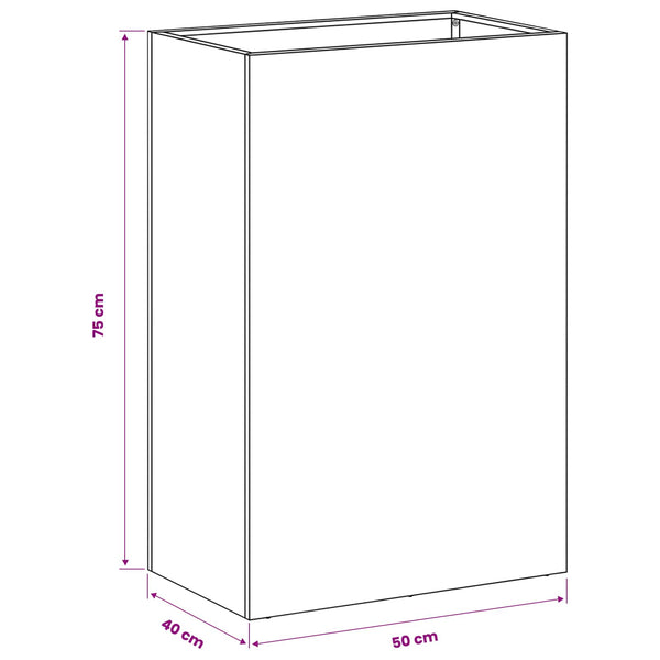 Puutarha ruukku 2 kpl Musta 50 x 40 x 75 cm