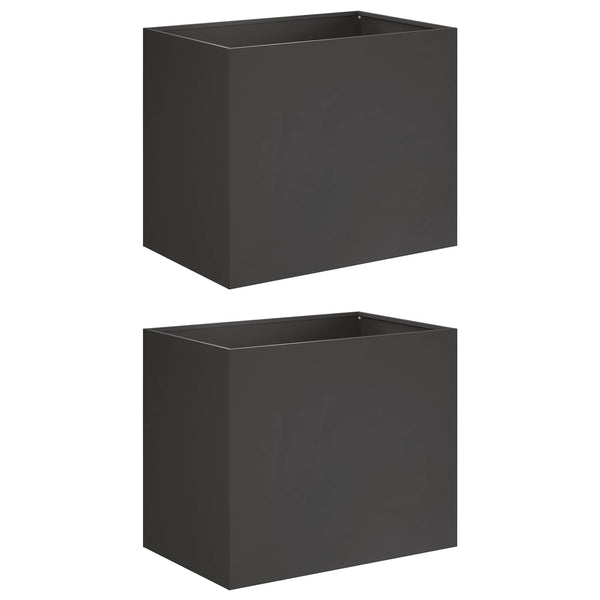 Puutarha ruukku 2 kpl Musta 60 x 40 x 50 cm
