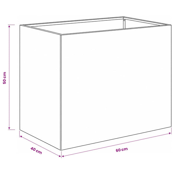 Puutarha ruukku 2 kpl Musta 60 x 40 x 50 cm