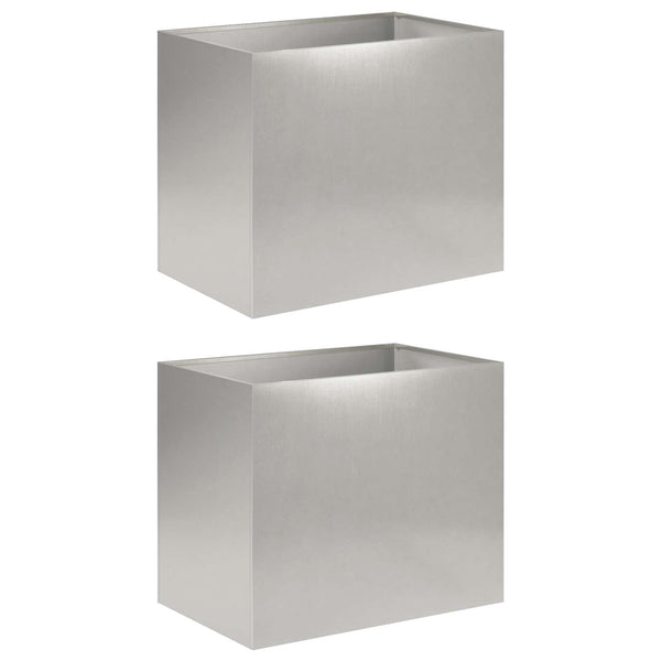 Puutarha ruukku 2 kpl Hopea 60 x 40 x 50 cm Ruostumaton teräs