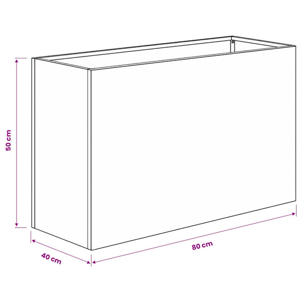 Puutarha ruukku 2 kpl Hopea 80 x 40 x 50 cm Galvanoitu teräs