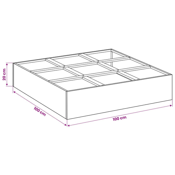 Puutarha ruukku Musta 100 x 100 x 20 cm Kylmävalssattu teräs