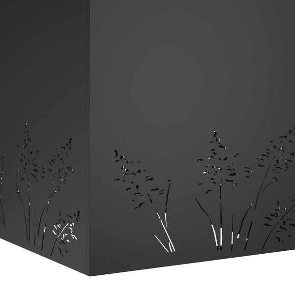 Puutarha ruukku 2 kpl Musta 50 x 50 x 49 cm