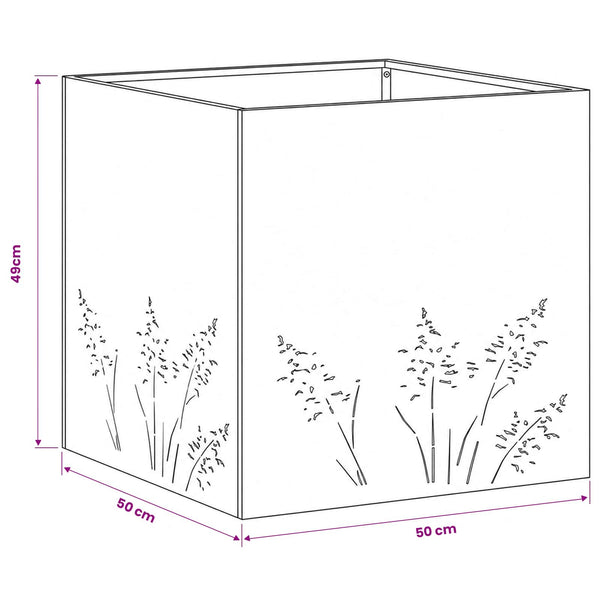 Puutarha ruukku 2 kpl Antrasiitti 50 x 50 x 49 cm