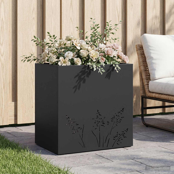 Puutarha ruukku Musta 50 x 30 x 49 cm Kylmävalssattu teräs