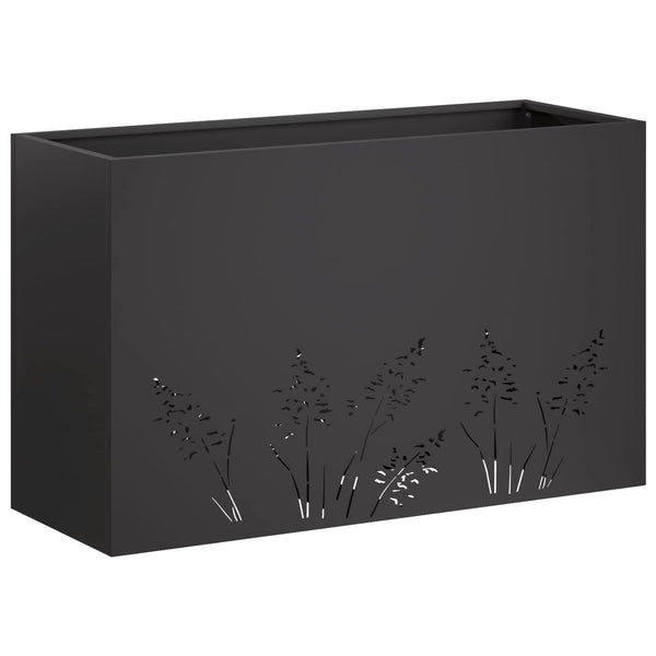 Puutarha ruukku 2 kpl Musta 80 x 30 x 49 cm