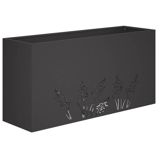 Puutarha ruukku Musta 100 x 20 x 49 cm Kylmävalssattu teräs