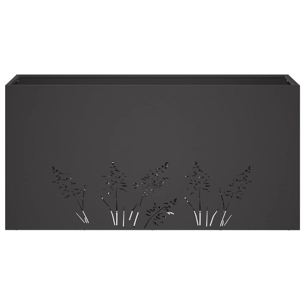 Puutarha ruukku Musta 100 x 20 x 49 cm Kylmävalssattu teräs
