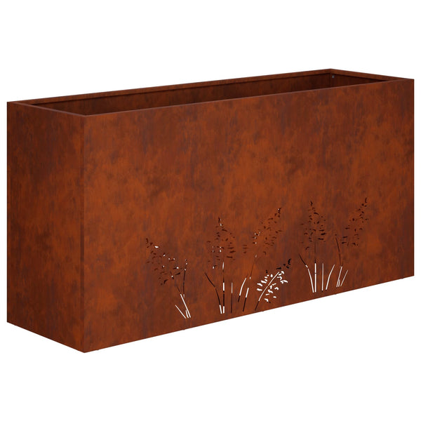 Puutarha ruukku 2 kpl Ruosteinen 100 x 30 x 49 cm