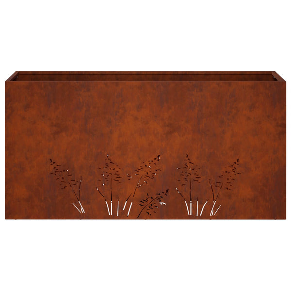 Puutarha ruukku 2 kpl Ruosteinen 100 x 30 x 49 cm