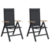 Makuu-Puutarhatuolit 2 pcs Musta 58 x 73 x 111,5 cm Textilene