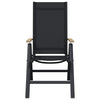 Makuu-Puutarhatuolit 2 pcs Musta 58 x 73 x 111,5 cm Textilene