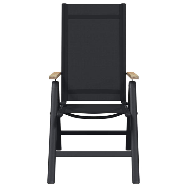 Makuu-Puutarhatuolit 2 pcs Musta 58 x 73 x 111,5 cm Textilene