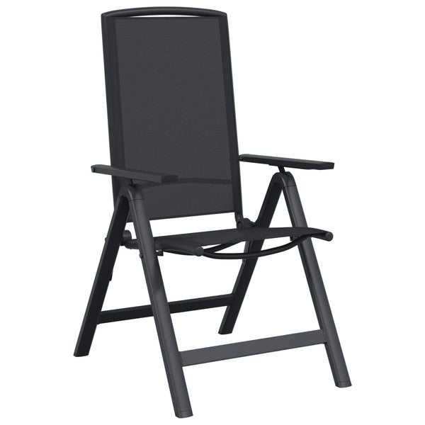 Makuu-Puutarhatuolit 2 pcs Musta 58 x 71 x 112 cm Textilene