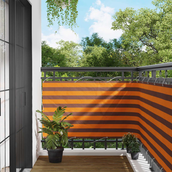 Parvekkeen Verho Oranssi ja ruskea 100 x 500 cm Oxford-kangas