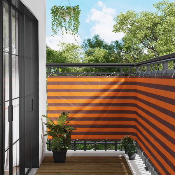 Parvekkeen Verho Oranssi ja ruskea 110 x 600 cm Oxford-kangas