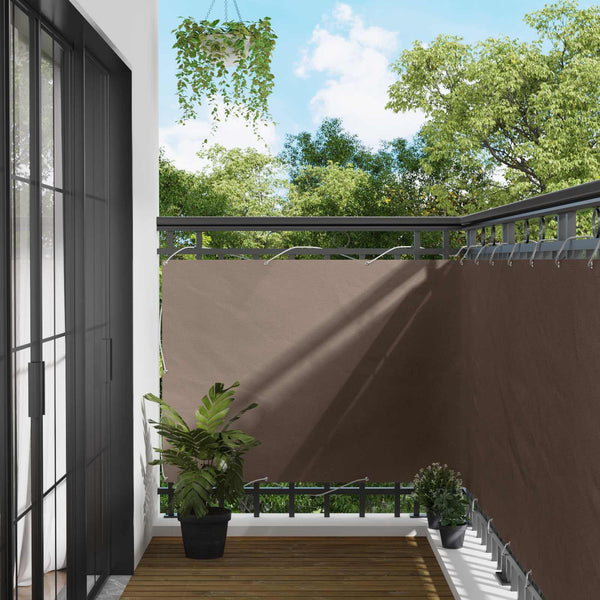 Parvekkeen Verho Harmaanruskea 110 x 200 cm Oxford-kangas