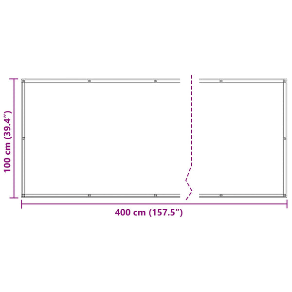 Parvekkeen Verho Oranssi 100 x 400 cm Oxford-kangas