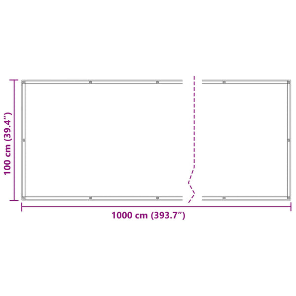 Parvekkeen Verho Oranssi 100 x 1000 cm Oxford-kangas