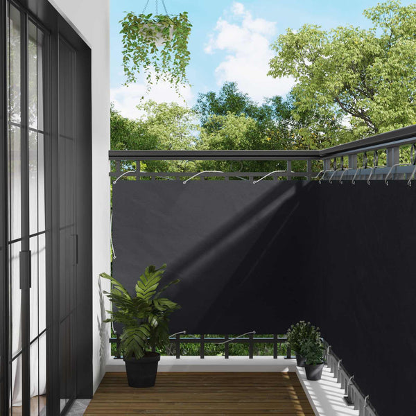 Parvekkeen Verho Musta 120 x 200 cm PU-pinnoitettu Oxford alu