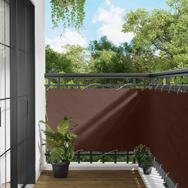 Parvekkeen Verho Ruskea 100 x 500 cm Oxford-kangas