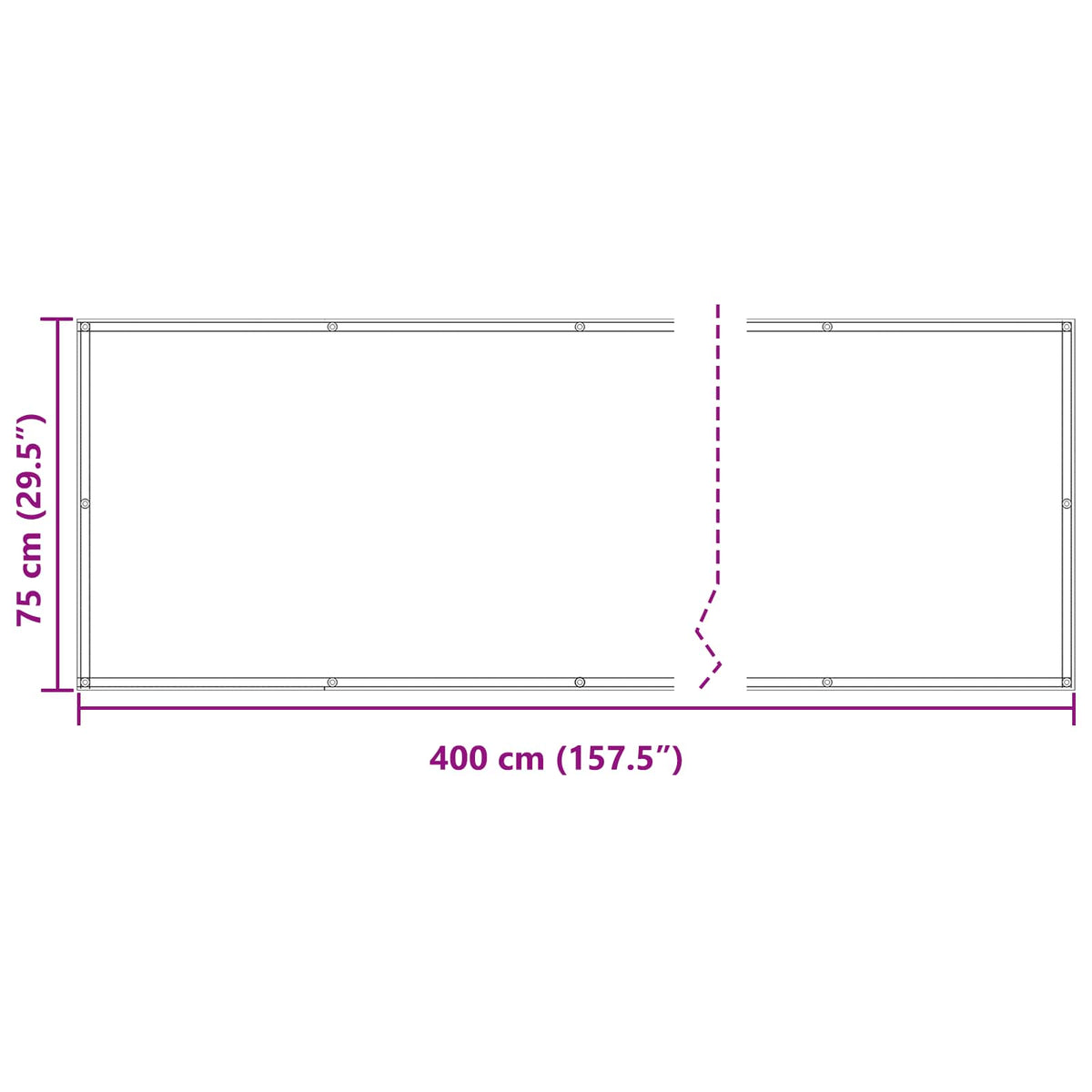 Parvekkeen Verho Burgundi 75 x 400 cm PU-pinnoitettu Oxford alu