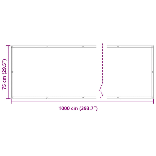 Parvekkeen Verho Burgundi 75 x 1000 cm