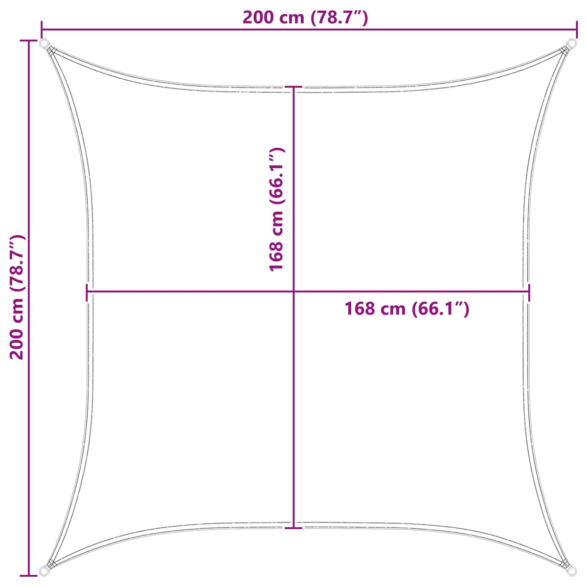 Aurinkosuojapurje Keltainen ja valkoinen 2 x 2 m