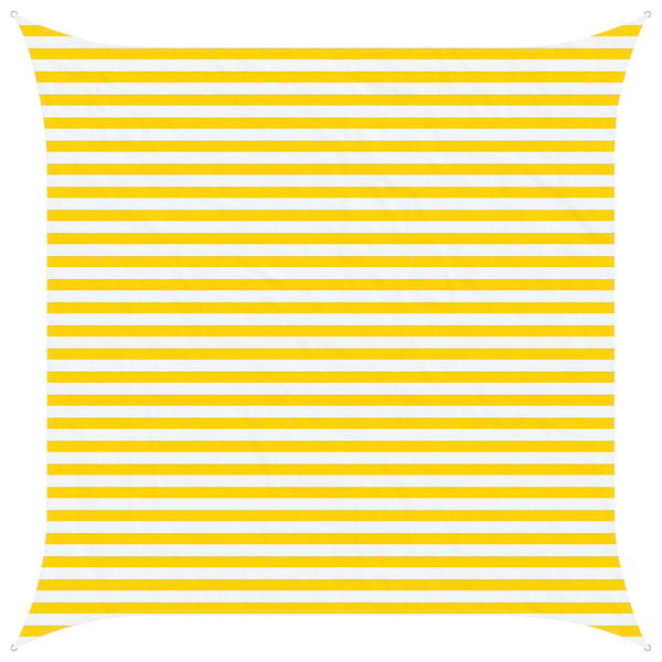 Aurinkosuojapurje Keltainen ja valkoinen 3,6 x 3,6 m