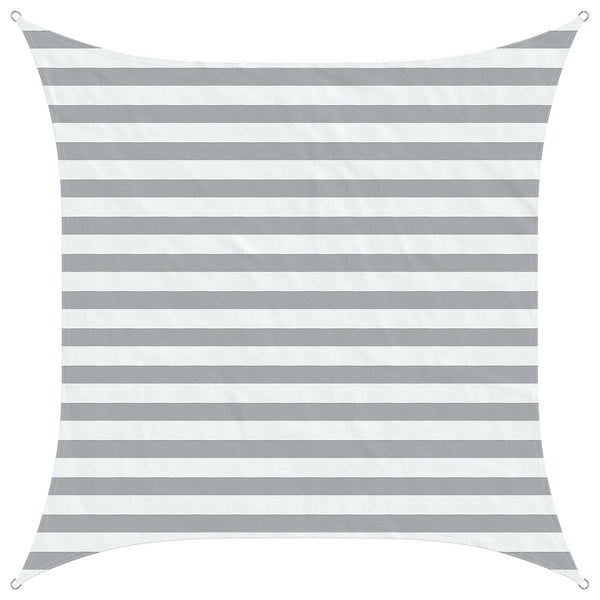 Aurinkosuojapurje Vaaleanharmaa ja valkoinen 2 x 2 m