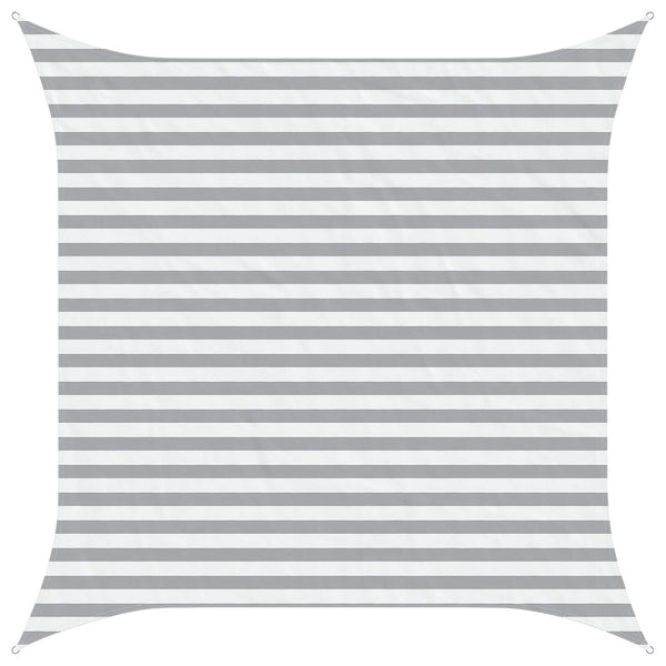 Aurinkosuojapurje Vaaleanharmaa ja valkoinen 3 x 3 m
