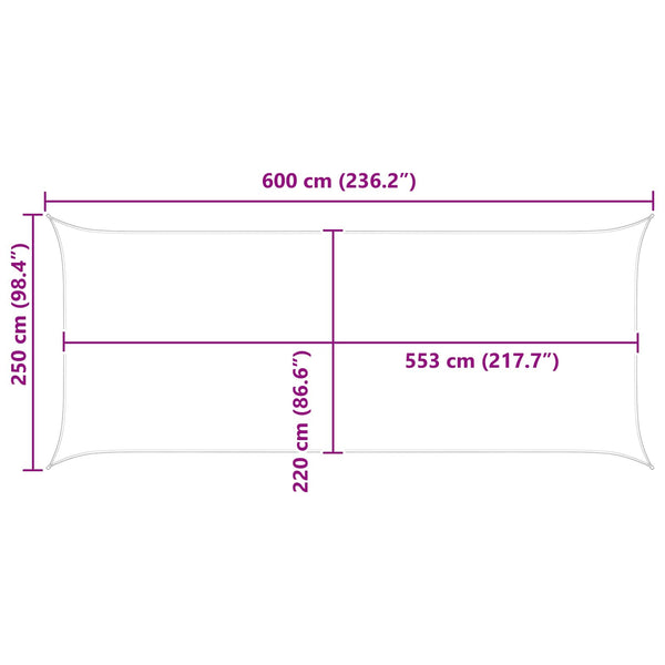 Aurinkosuojapurje Tummanvihreä 6 x 2,5 m 100% polyesteri Oxford