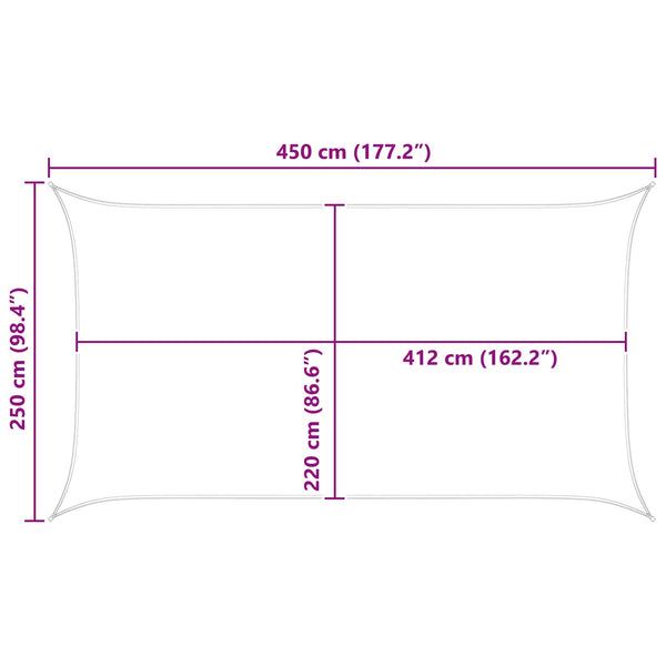 Aurinkosuojapurje Oranssi ja ruskea 4,5 x 2,5 m