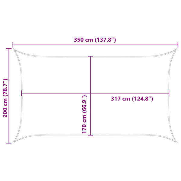 Aurinkosuojapurje Keltainen ja valkoinen 3,5 x 2 m