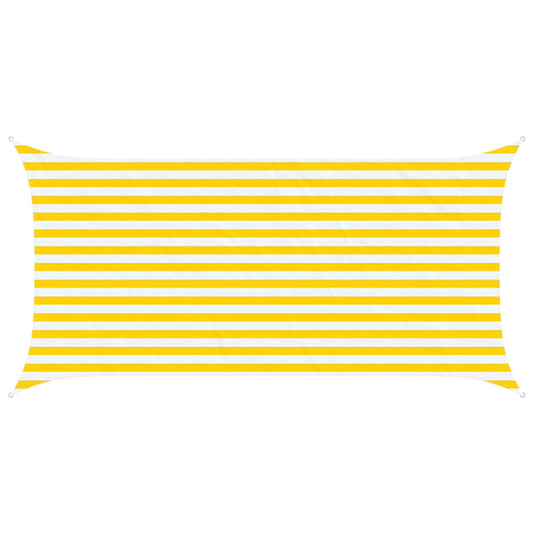Aurinkosuojapurje Keltainen ja valkoinen 4 x 2 m