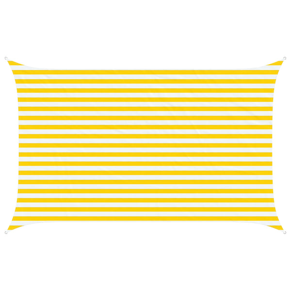 Aurinkosuojapurje Keltainen ja valkoinen 4 x 2,5 m