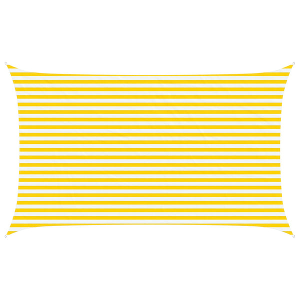 Aurinkosuojapurje Keltainen ja valkoinen 5 x 3 m