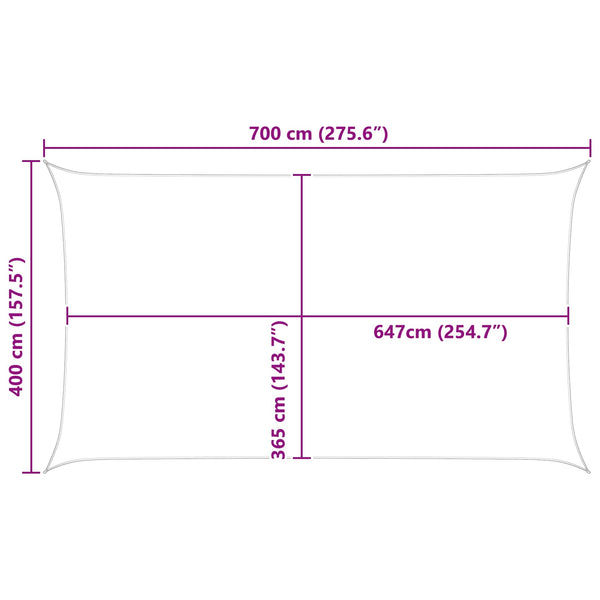 Aurinkosuojapurje Keltainen ja valkoinen 7 x 4 m
