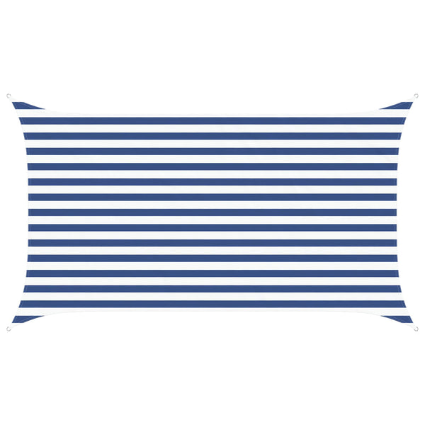 Aurinkosuojapurje Sininen ja valkoinen 3,5 x 2 m