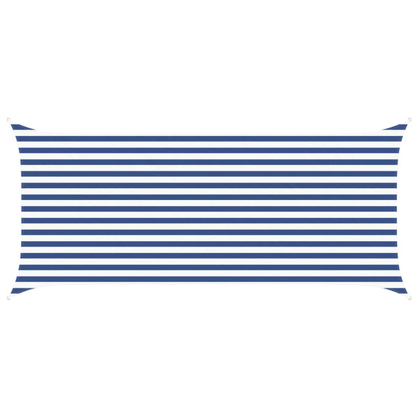 Aurinkosuojapurje Sininen ja valkoinen 4,5 x 2 m