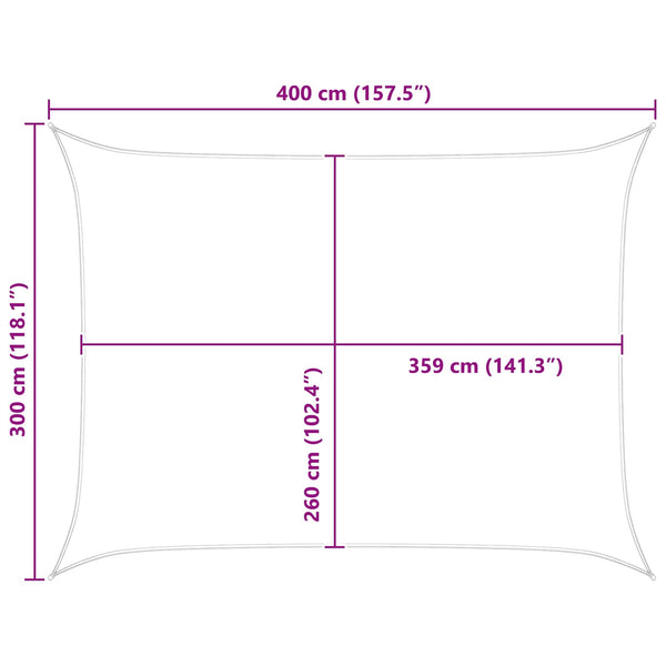 Aurinkosuojapurje Sininen ja valkoinen 4 × 3 m