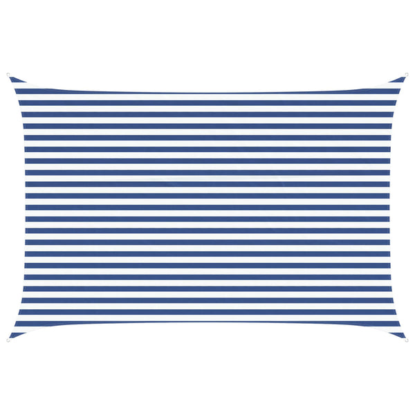 Aurinkosuojapurje Sininen ja valkoinen 4,5 x 3 m
