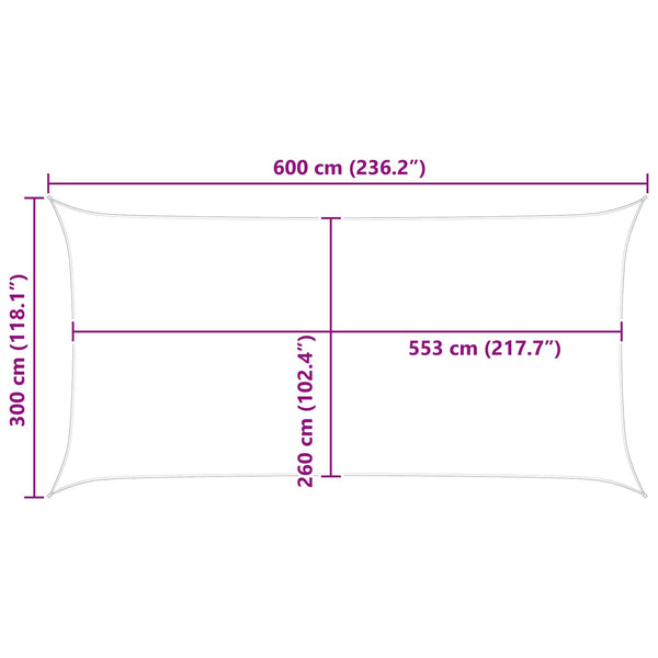 Aurinkosuojapurje Sininen ja valkoinen 6 x 3 m