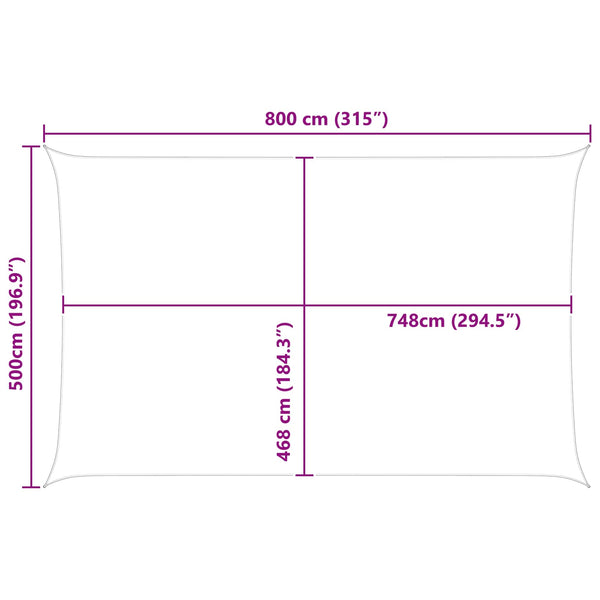 Aurinkosuojapurje Sininen ja valkoinen 8 x 5 m